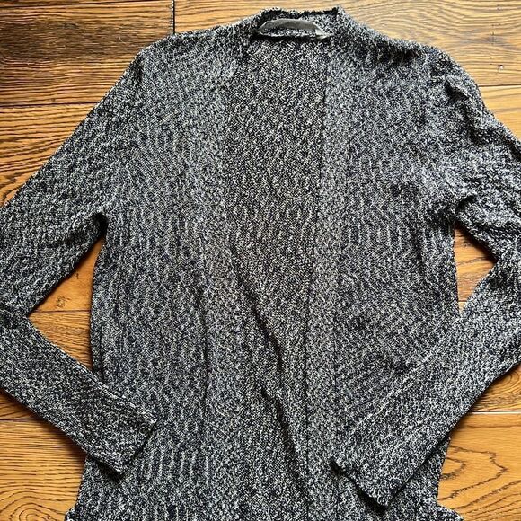 Athleta Knit Long Duster Blue/White Cardigan C15 - Picture 3 of 7